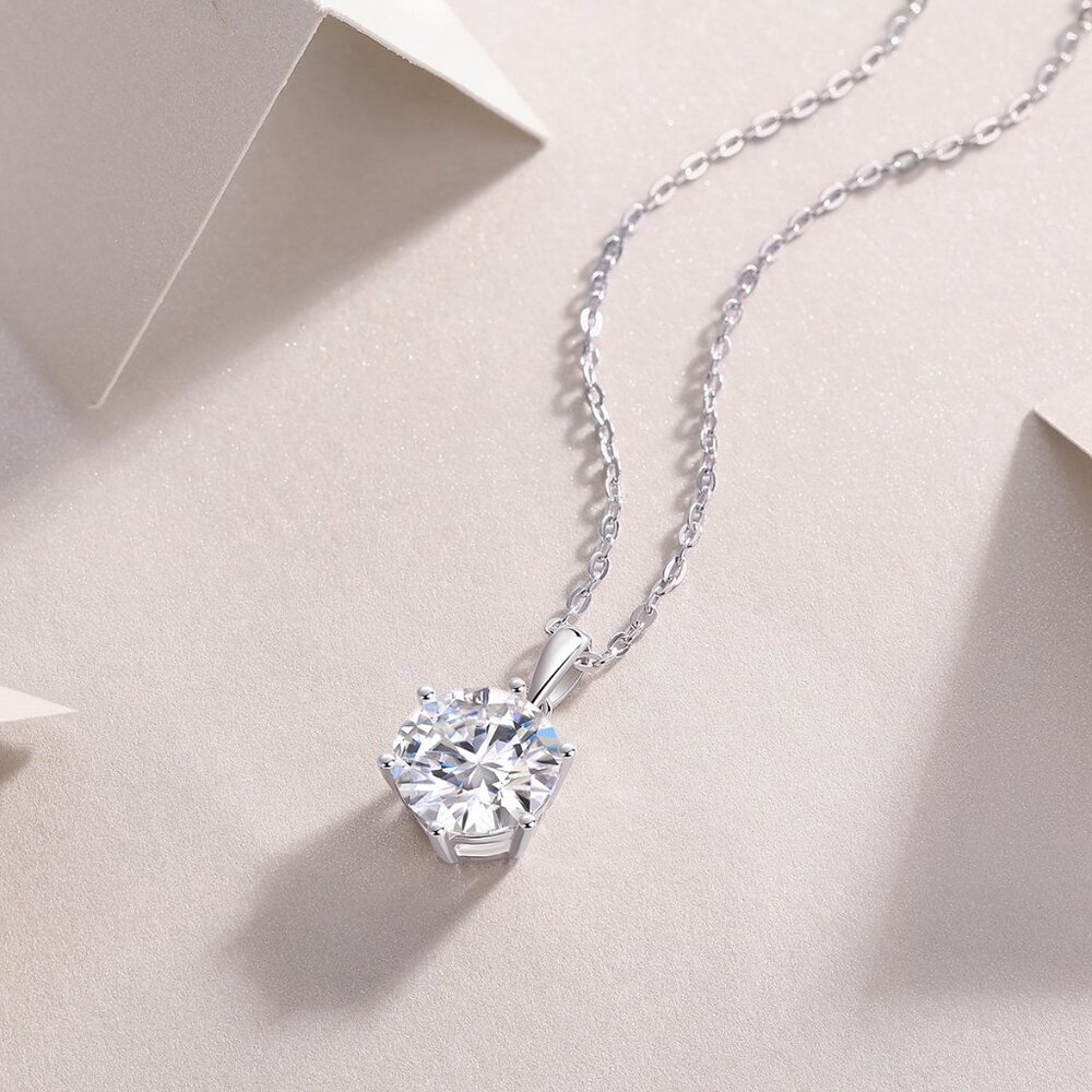925 sterling silver moissanite necklace
